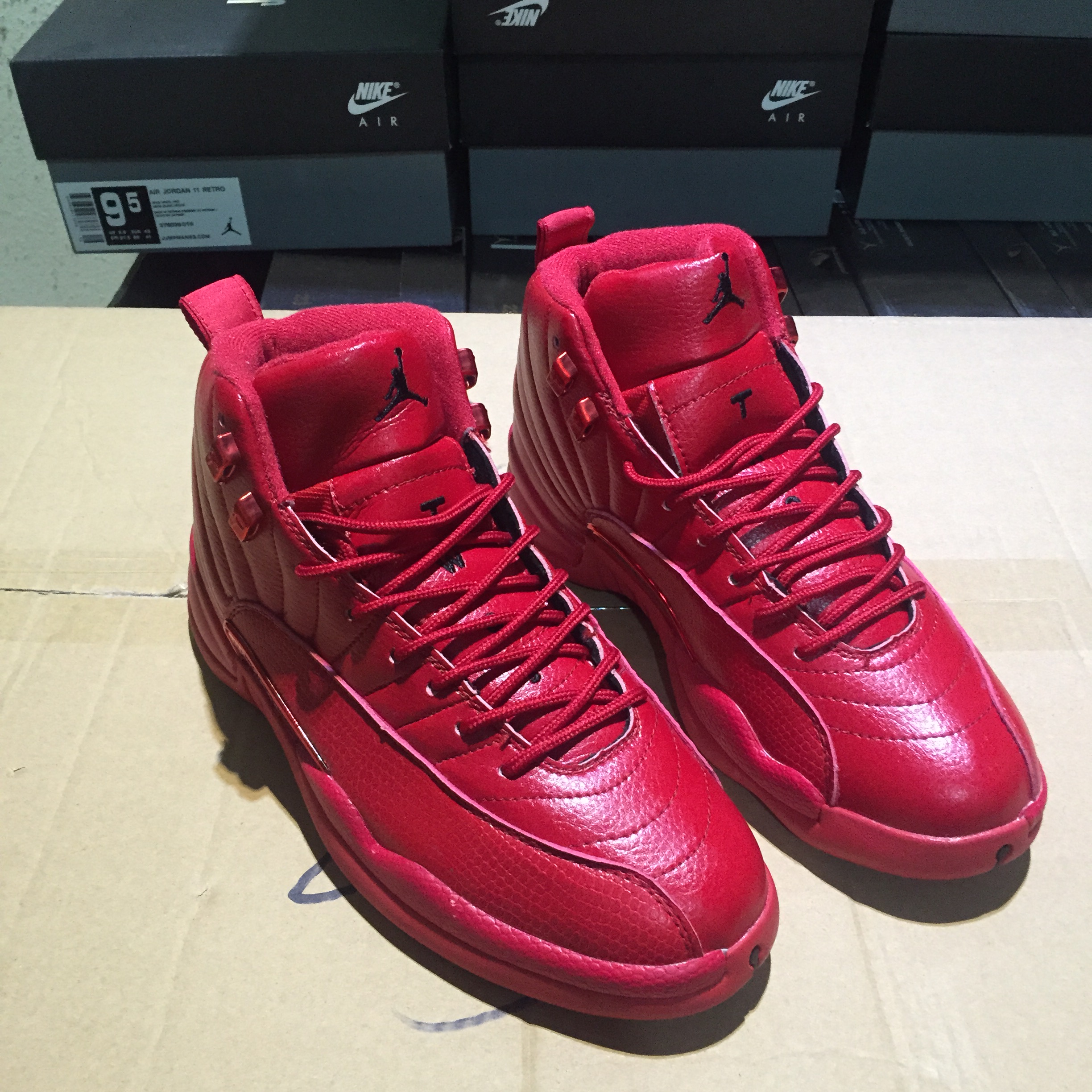 2018 Air Jordan 12 All Red Shoes - Click Image to Close